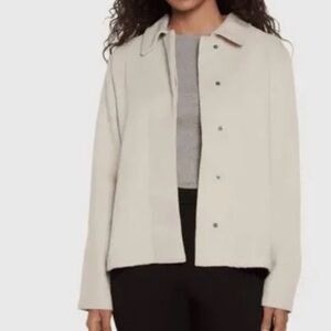 Cream Snap Button-Up Jacket